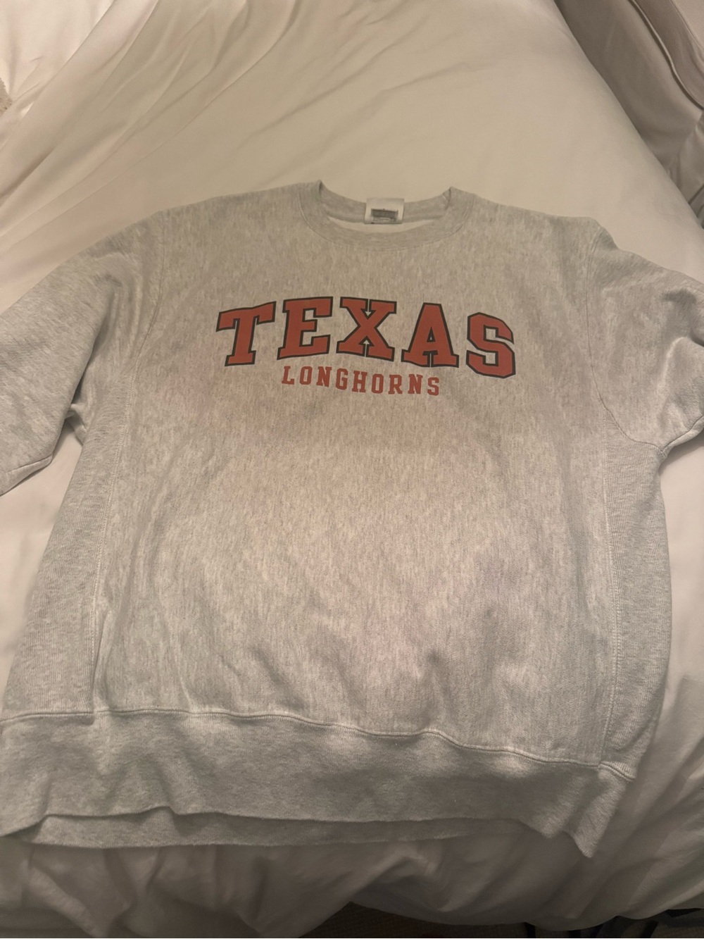 Champion Gray Crewneck with Orange Texas Longhorns Logo
